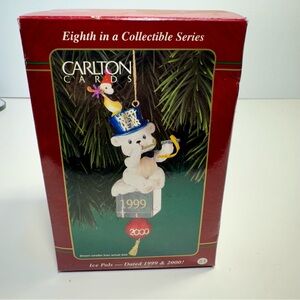 Carlton Cards Ice Pals Dated 1999 2000 Heirloom Collection Christmas Ornament.